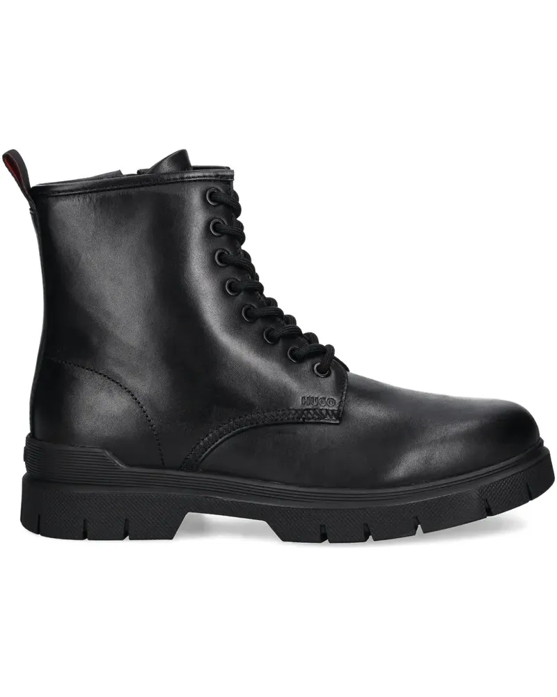 HUGO BOSS lace-up zip boots - Schwarz Schwarz