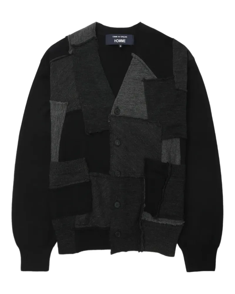 Comme des Garçons Cardigan im Patchwork-Look - Schwarz Schwarz