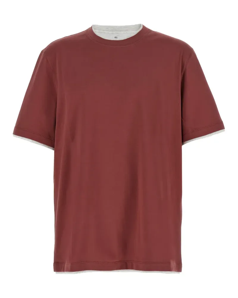Brunello Cucinelli Besticktes T-Shirt im Layering-Look - Rosa Rosa