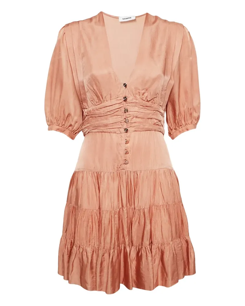 Sandro Pre-owned gestuftes Kleid mit Puffärmeln - Orange Orange