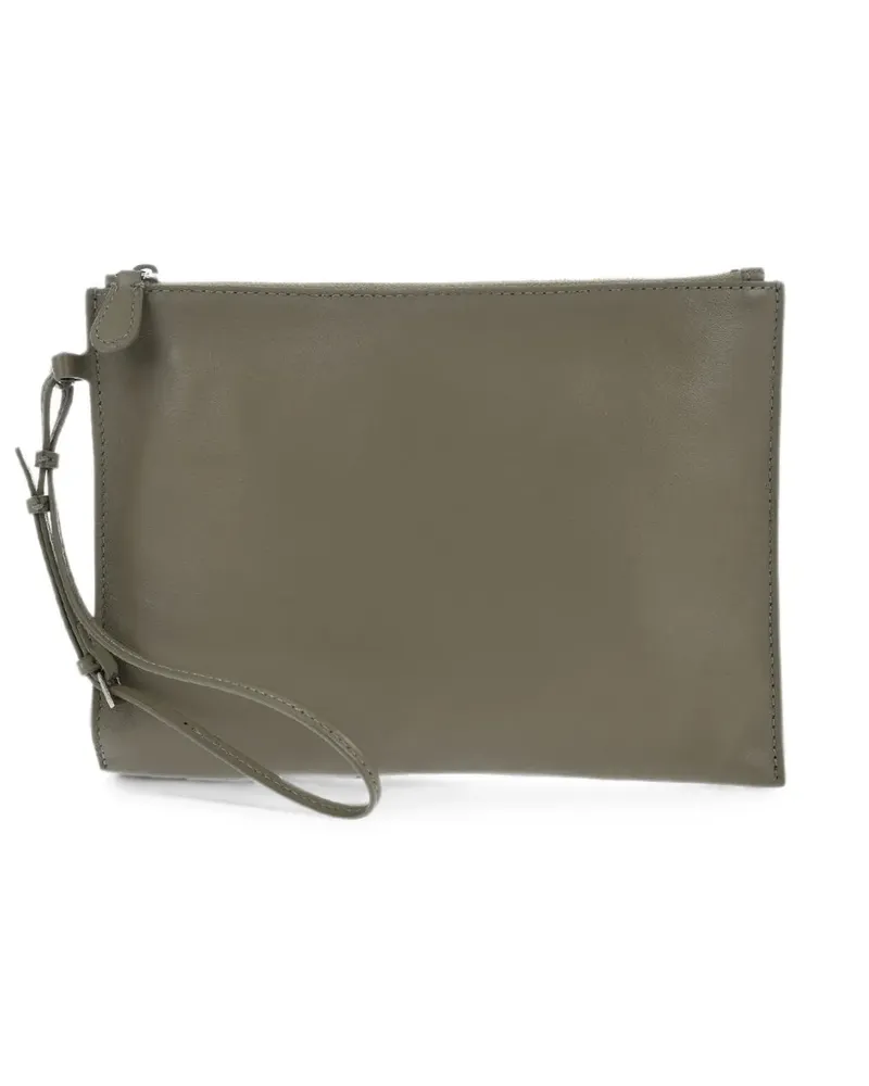 The Row leather envelope bag Sage with wrist strap - Grün Grün