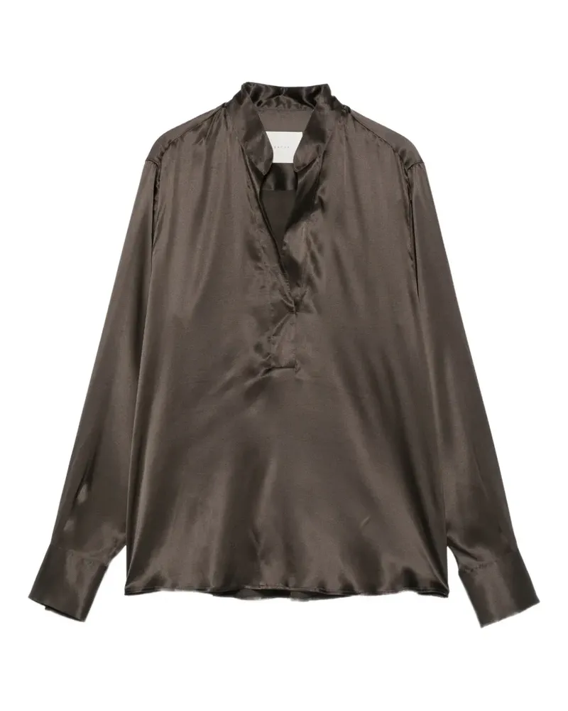 XACUS Bluse mit Satin-Finish - Braun Braun