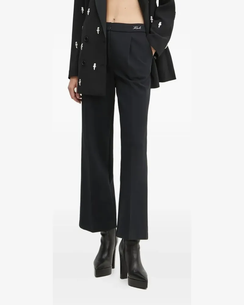 Karl Lagerfeld Hose mit Logo-Stickerei - Schwarz Schwarz