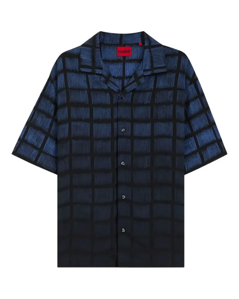 HUGO BOSS checked short-sleeve shirt - Blau Blau