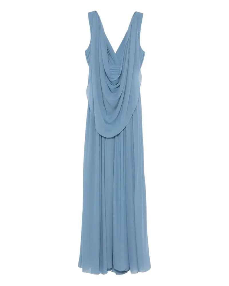 Elie Saab Maxikleid mit V-Ausschnitt - Blau Blau