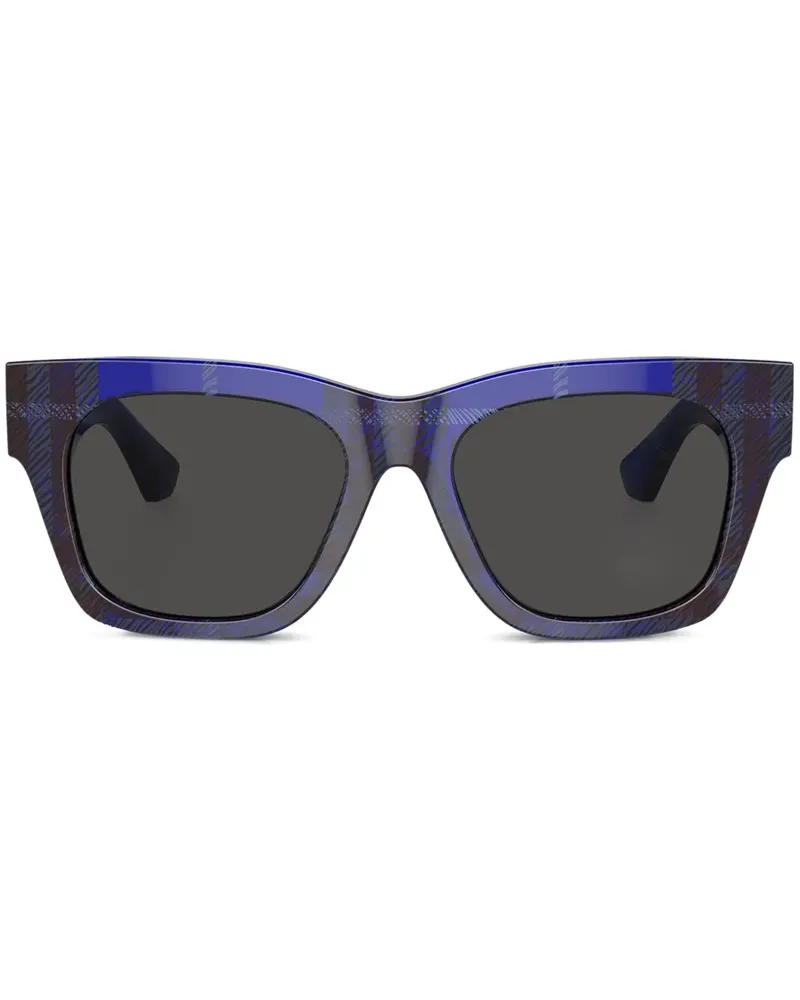 Burberry Karierte Sonnenbrille mit breitem Gestell - Blau Blau