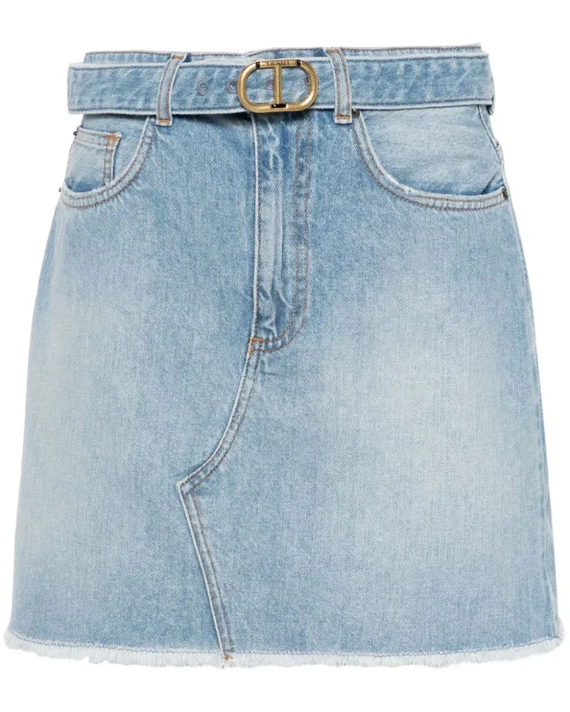 Twin-Set Ausgefranster Jeans-Minirock - Blau Blau