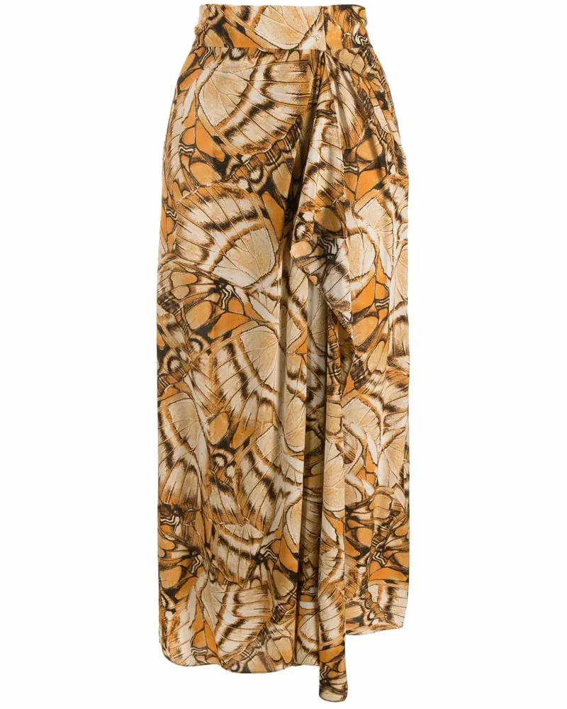 Alberta Ferretti Hemd mit Schmetterling-Print - Nude Nude