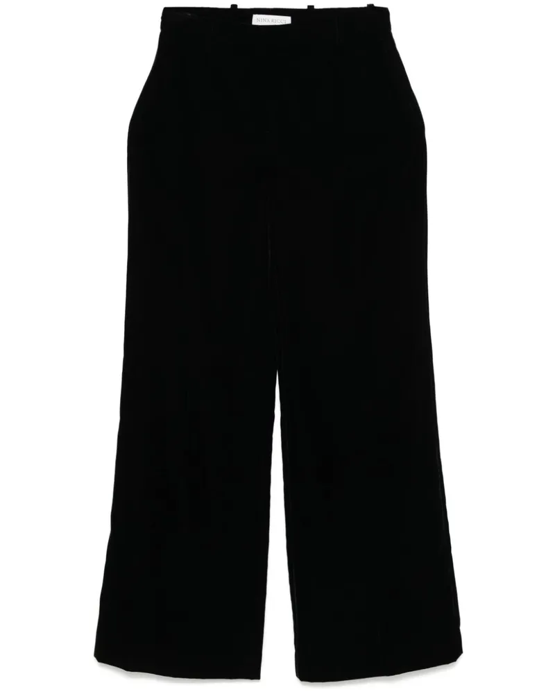 Nina Ricci Hose aus Samt - Schwarz Schwarz