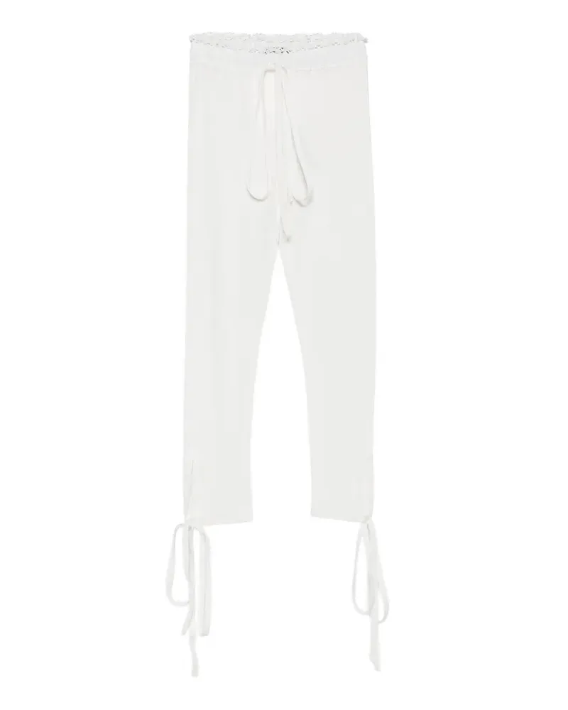 Ann Demeulemeester Hose mit Spitzenbesatz - Weiß Weiß