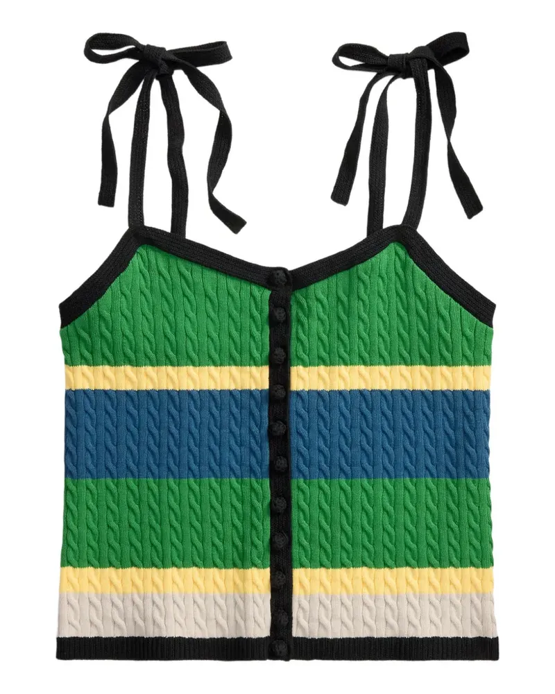 Ralph Lauren Zopfmuster-Tanktop mit Schleifenverschluss - Schwarz Schwarz