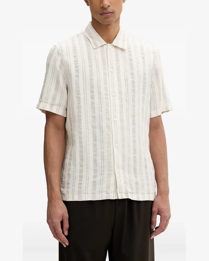 Marc O'Polo vertical-stripe short-sleeved shirt - Nude Nude