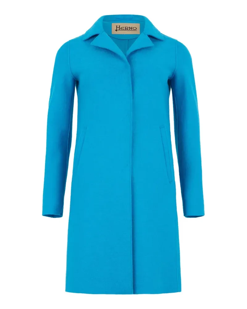 Herno Mantel mit verdecktem Verschluss - Blau Blau