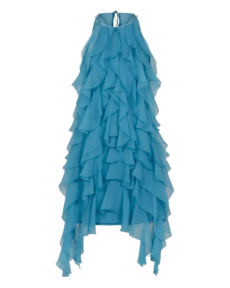 Alberta Ferretti ruffled mini dress - Blau Blau