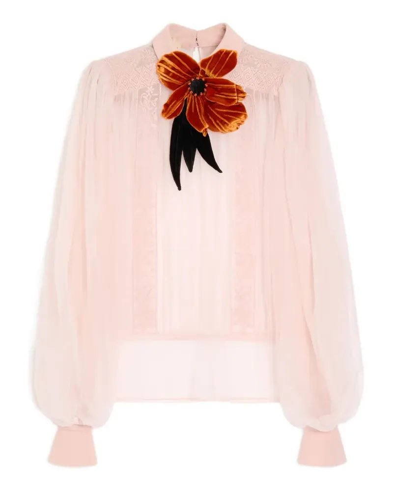 Valentino Garavani Embroidered Organza Top - Rosa Rosa