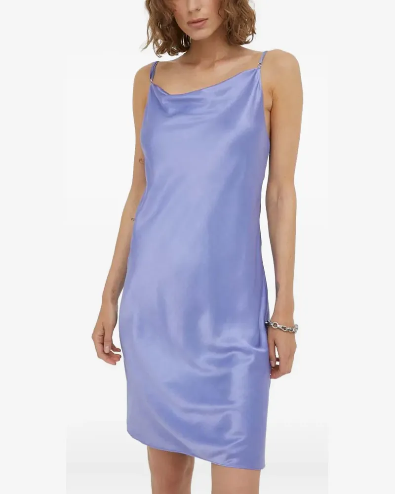 Samsøe & Samsøe Wasserfallausschnitt-Minikleid mit Spaghettiträger - Violett Violett