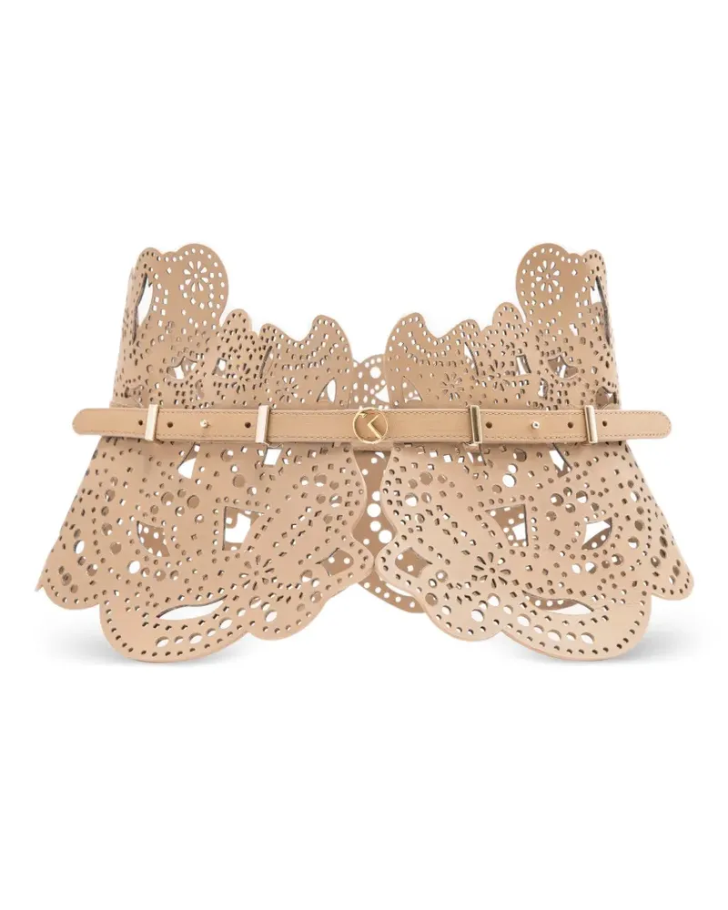 Saiid Kobeisy perforated leather belt - Braun Braun