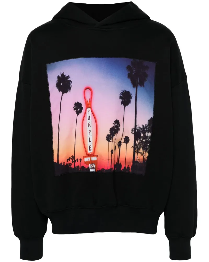 PURPLE BRAND x Blue Sky Hoodie mit Foto-Print - Schwarz Schwarz