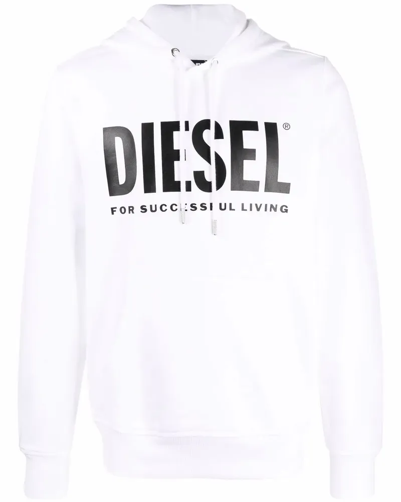 Diesel Hoodie mit Logo-Print - Weiß Weiß