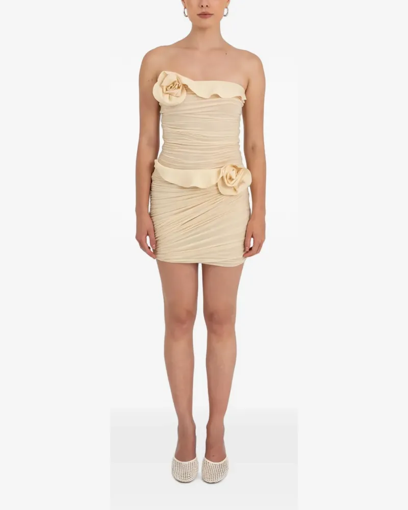 Maygel Coronel Albura ruched floral-detail dress - Gelb Gelb
