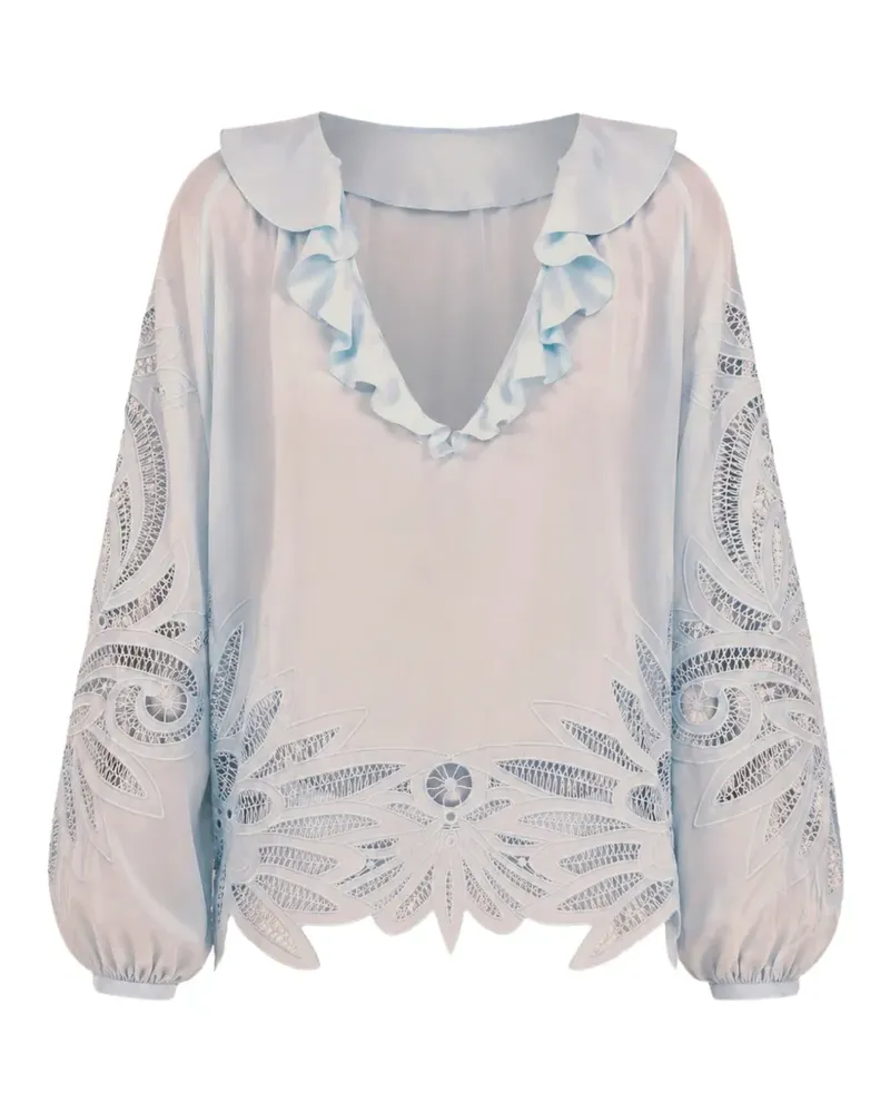 Ulla Johnson Adonis Bluse aus Seide - Blau Blau