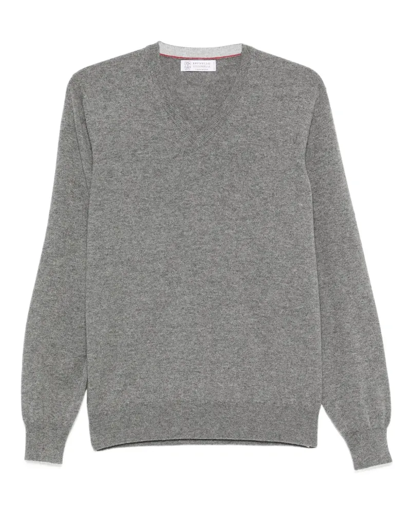 Brunello Cucinelli Pullover mit V-Ausschnitt - Grau Grau