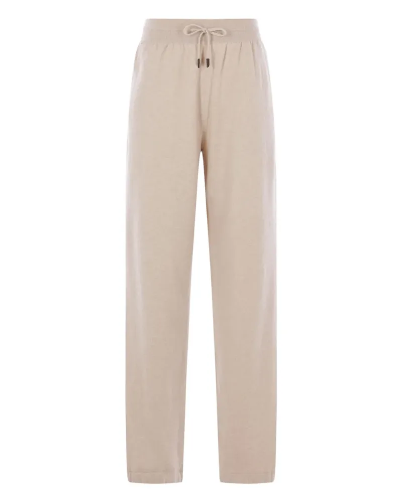 Loro Piana drawstring-fastening track pants - Nude Nude