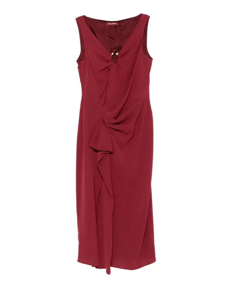 Max Mara Mastetto Midikleid mit V-Ausschnitt - Rot Rot