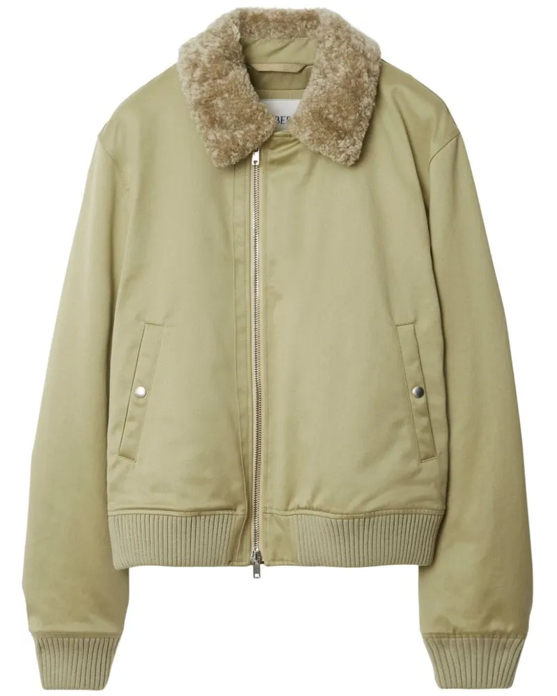Burberry Bomberjacke mit Shearling-Kragen - Nude Nude