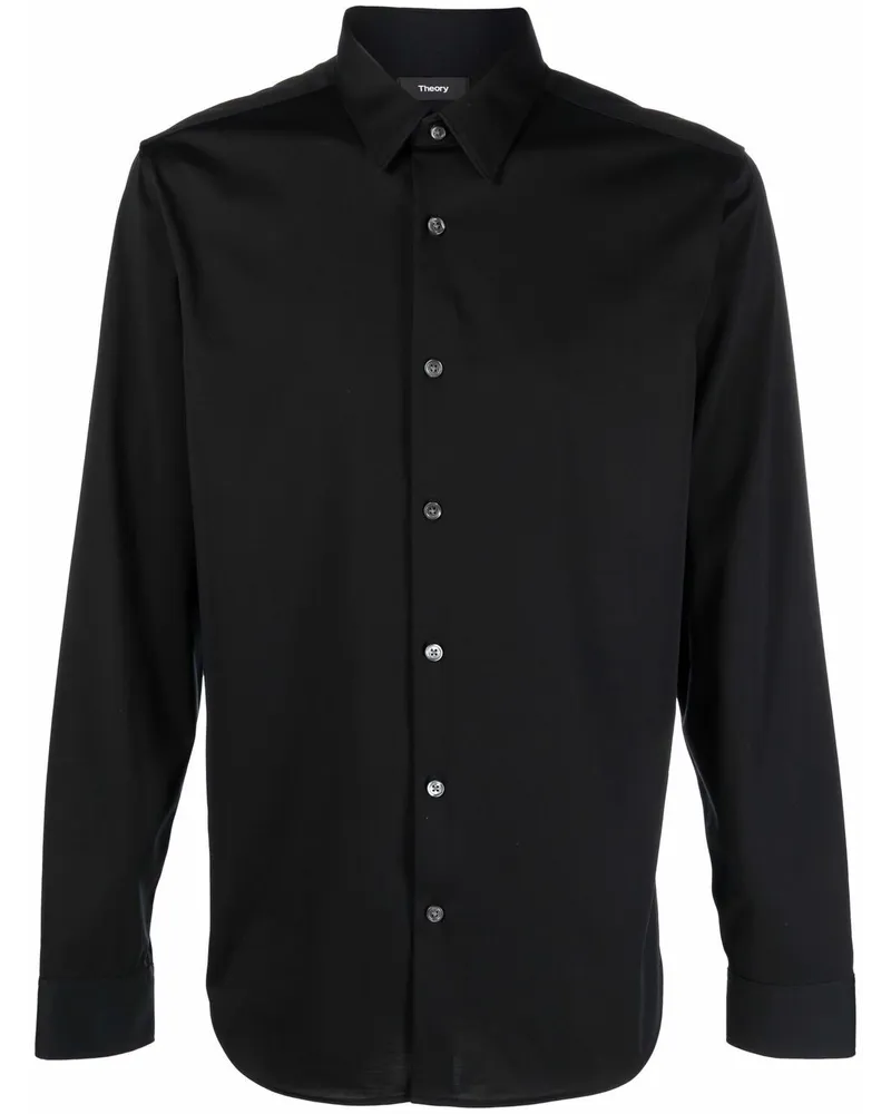 Theory Sylvain Slim-Fit-Hemd - Schwarz Schwarz