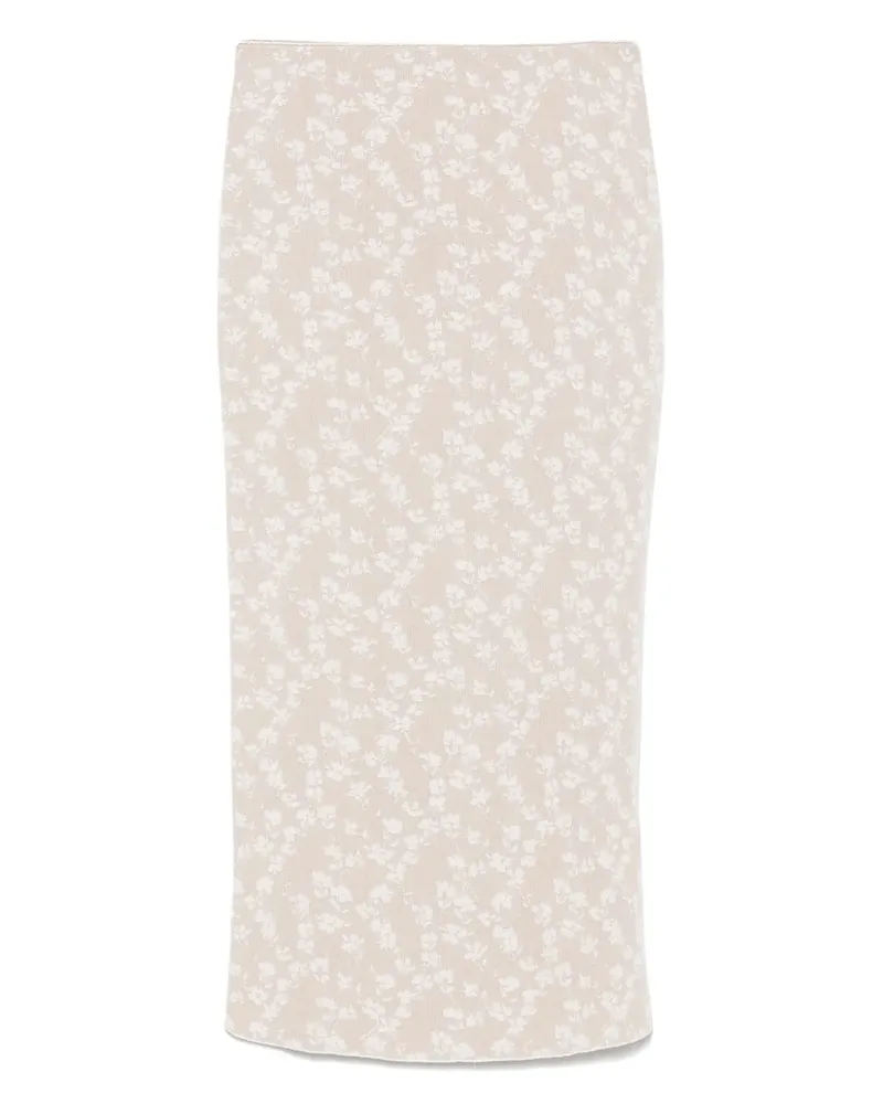 Fendi Midirock aus Bloom-Jacquard - Nude Nude