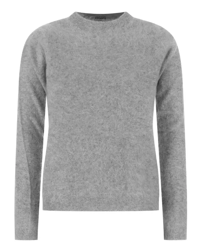 Alpha Studio brushed-finish crew-neck sweater - Grau Grau