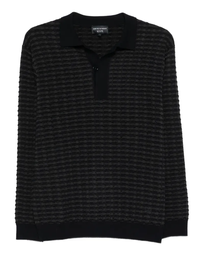 Emporio Armani Strukturiertes Poloshirt - Blau Blau