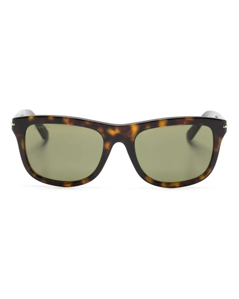 Gucci Eckige Sonnenbrille in Schildpattoptik - Braun Braun