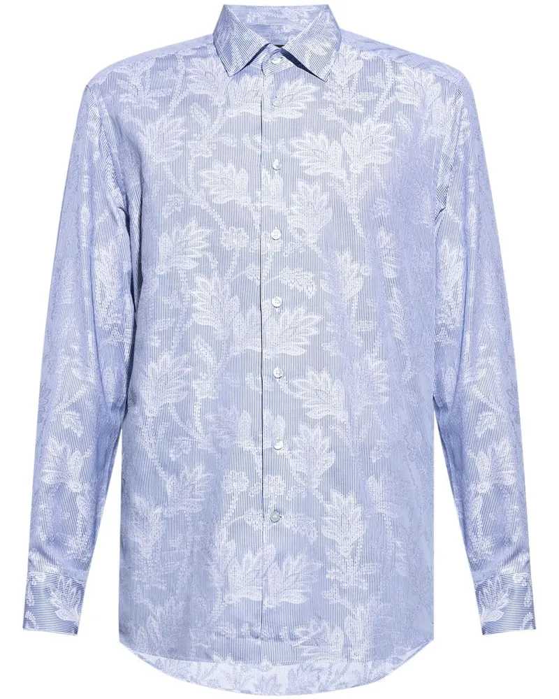 Etro Hemd mit Blumen-Print - Blau Blau