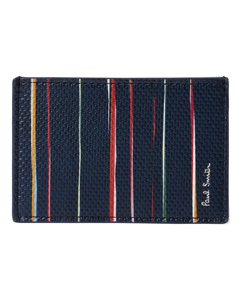 Paul Smith Kartenetui mit Signature-Streifen - Blau Blau