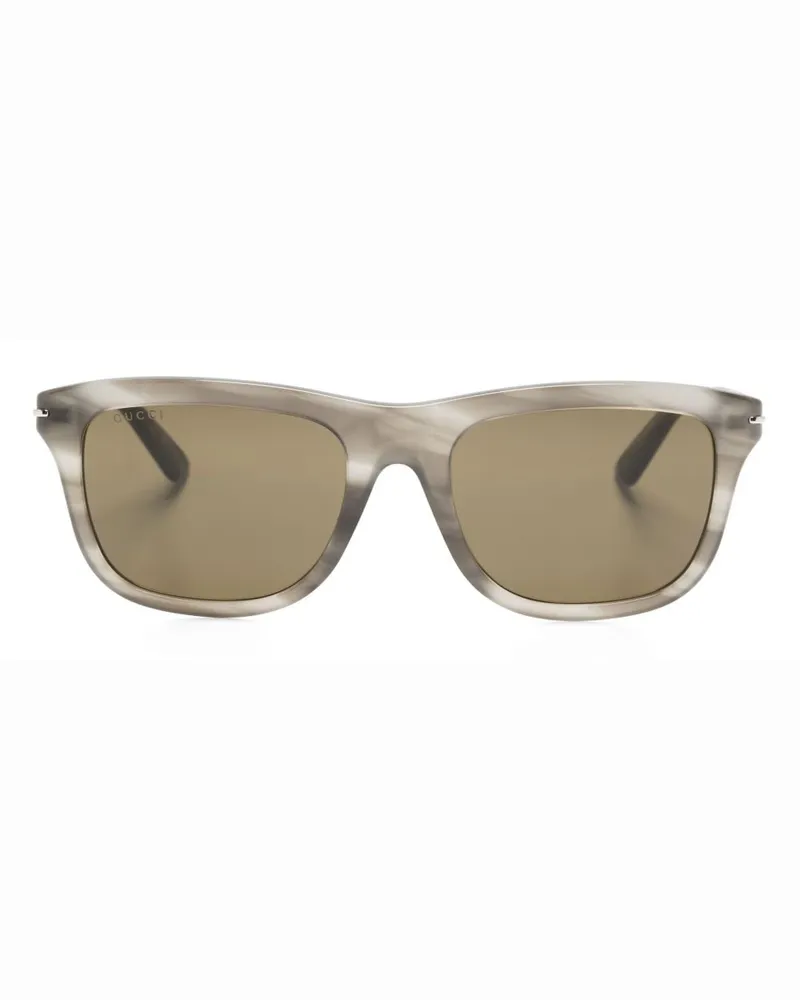 Gucci Sonnenbrille mit eckigem Gestell - Grau Grau