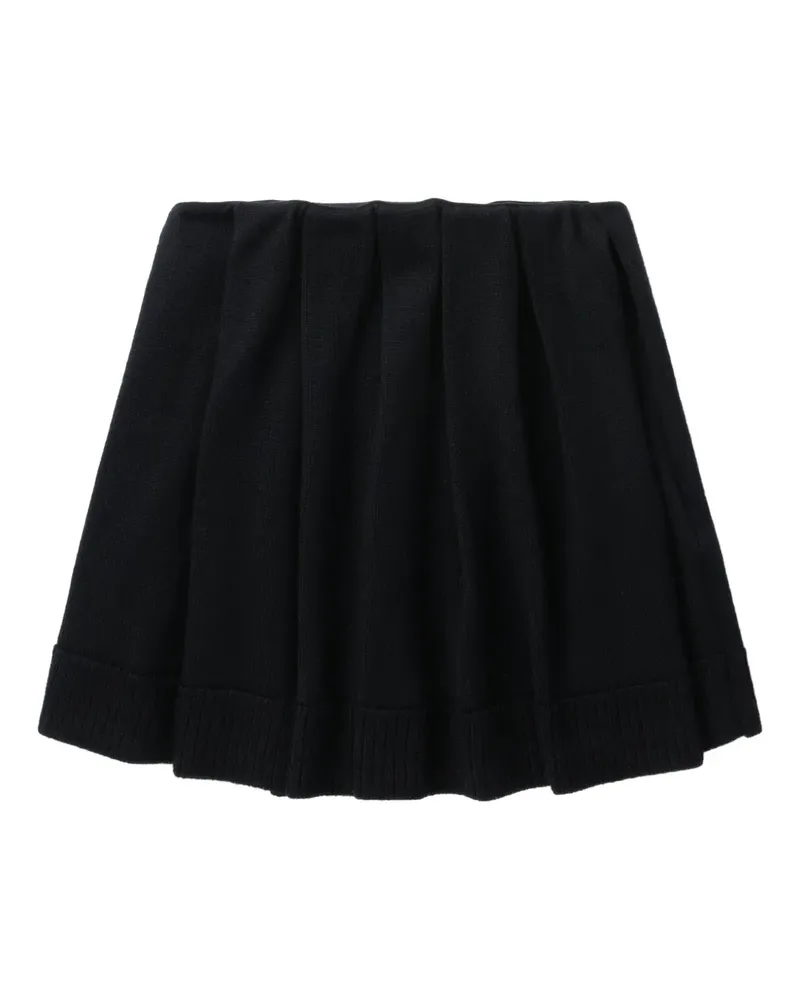 LOW CLASSIC Gestrickter Minirock mit Falten - Schwarz Schwarz