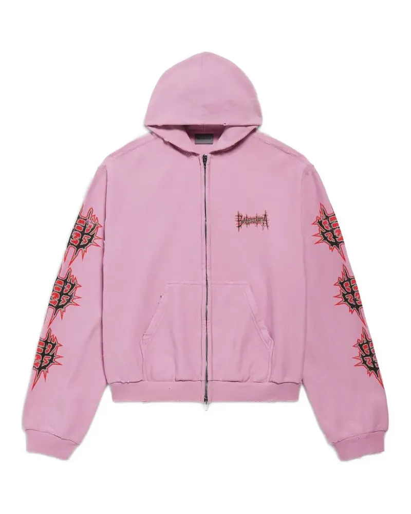 Balenciaga Mittelgroße Sacré Coeur Kapuzenjacke in Old Pink - Rosa Rosa