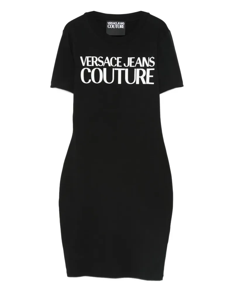 Versace Jeans Kleid mit Logo-Print - Schwarz Schwarz