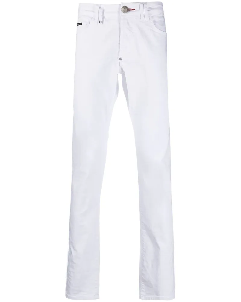 Philipp Plein Klassische Straight-Leg-Jeans - Weiß Weiß