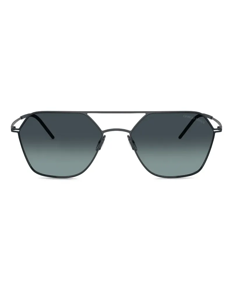 Giorgio Armani Sonnenbrille mit geometrischem Gestell - Blau Blau