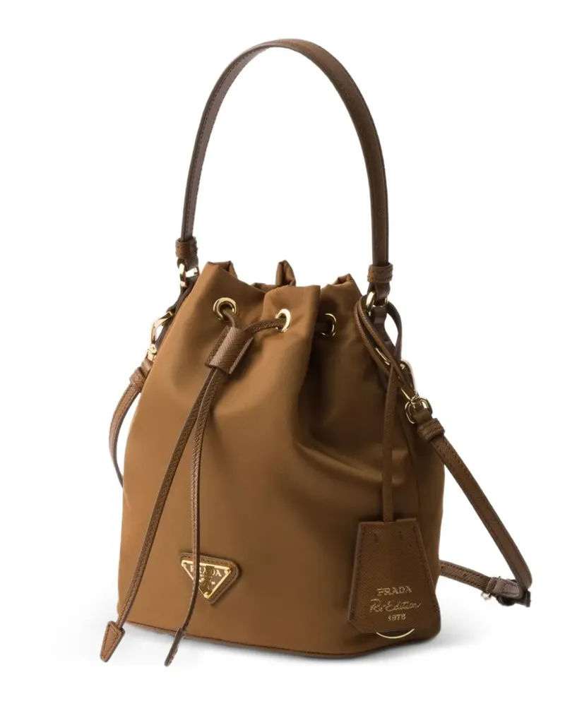 Prada mini Re-Edition 1978 bucket bag - Braun Braun