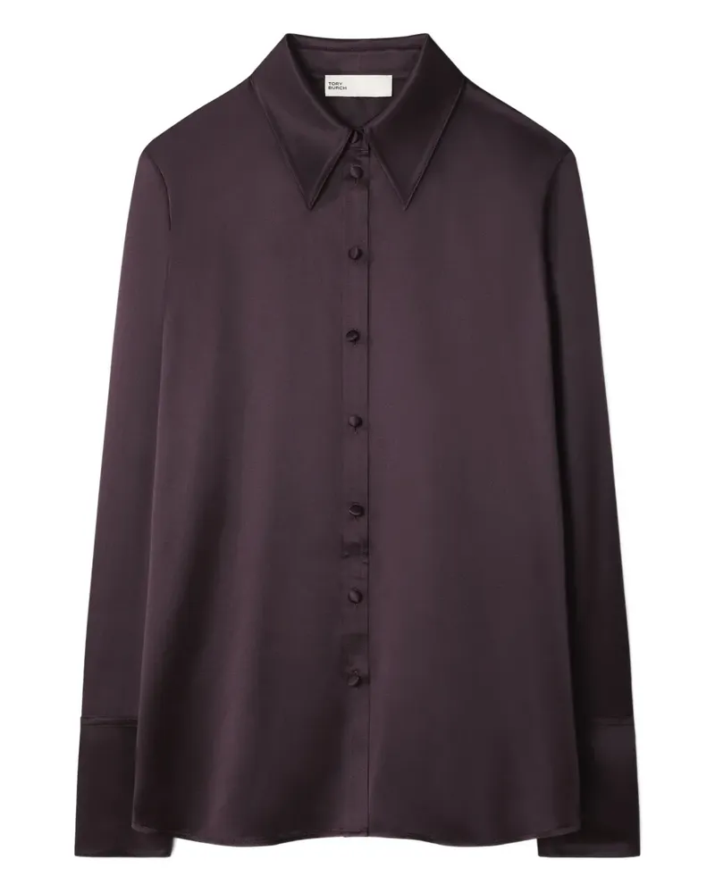 Tory Burch cuffed silk shirt - Violett Violett