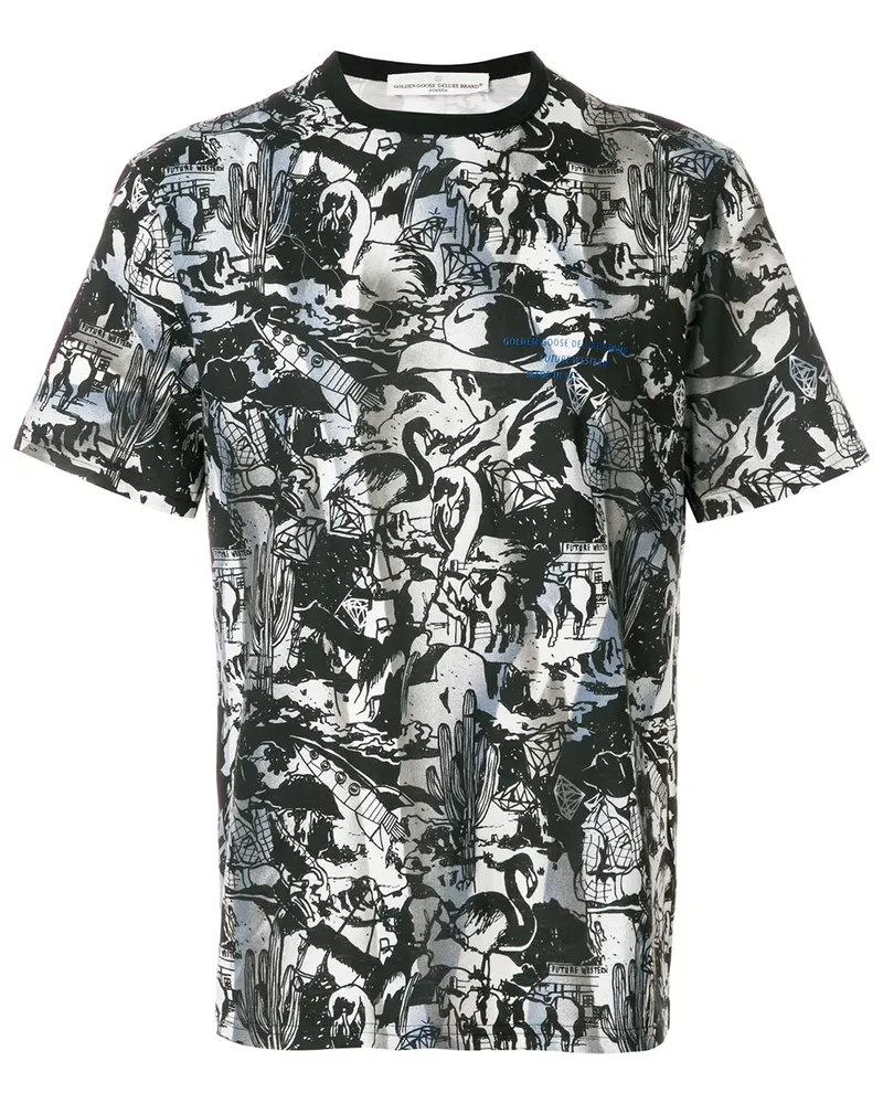 Golden Goose T-Shirt mit Print - Schwarz Schwarz