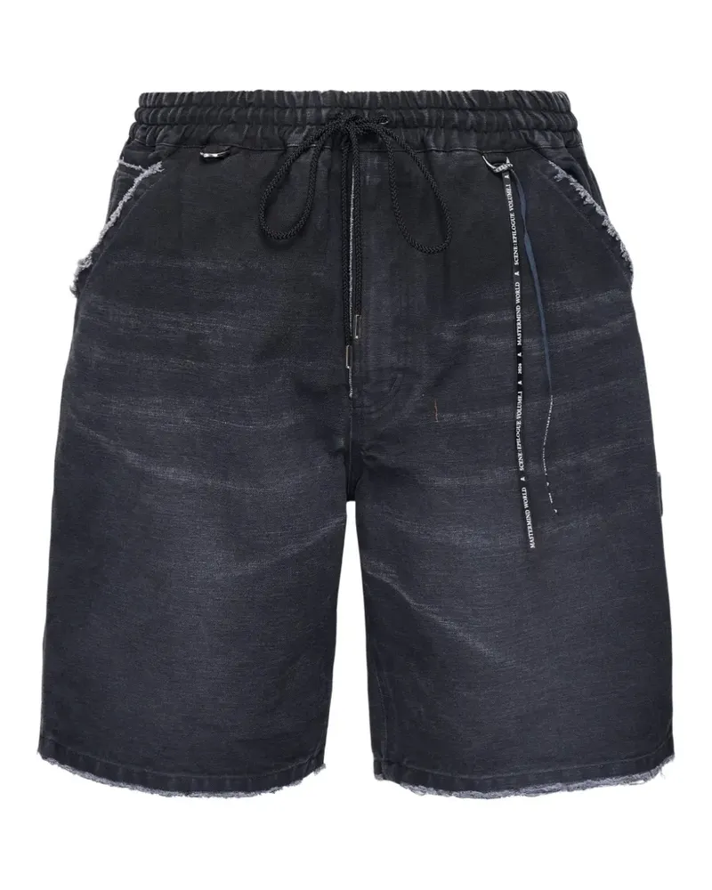 Mastermind Japan frayed-edge Painter shorts - Schwarz Schwarz