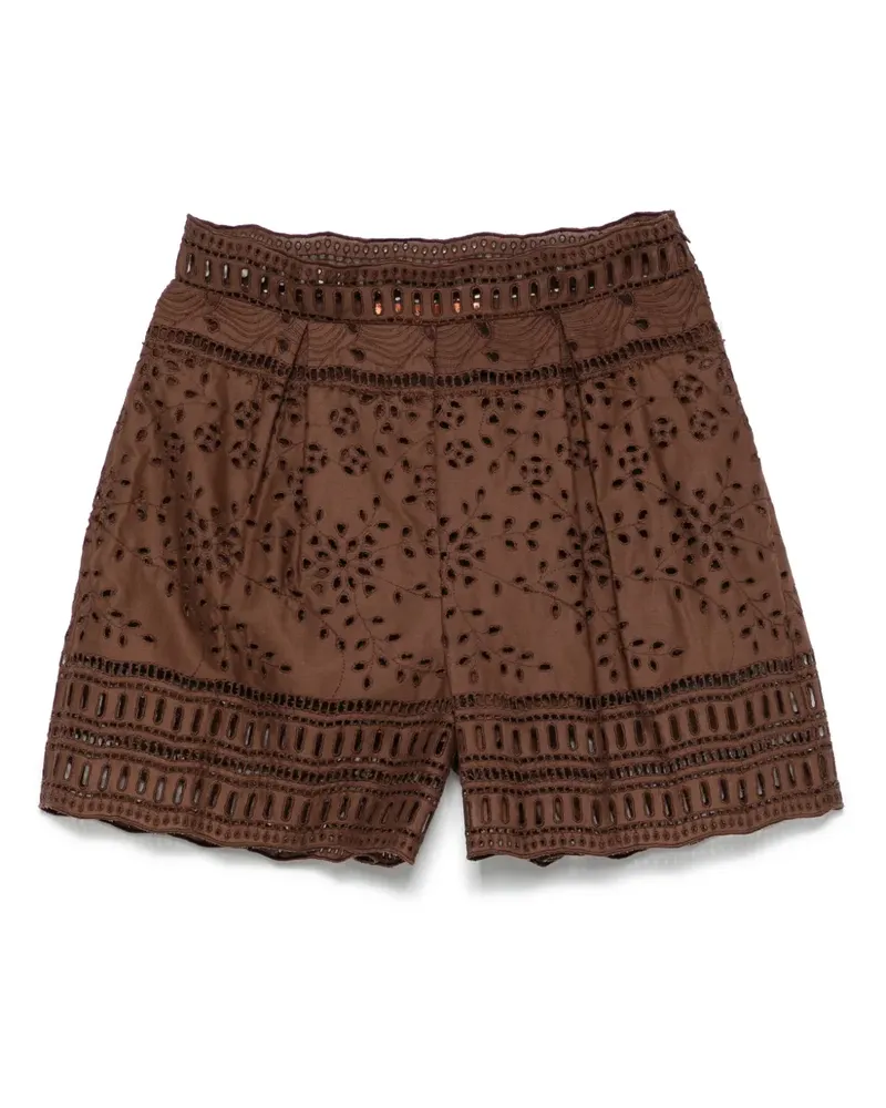 Ermanno Scervino Shorts mit Lochstickerei - Braun Braun