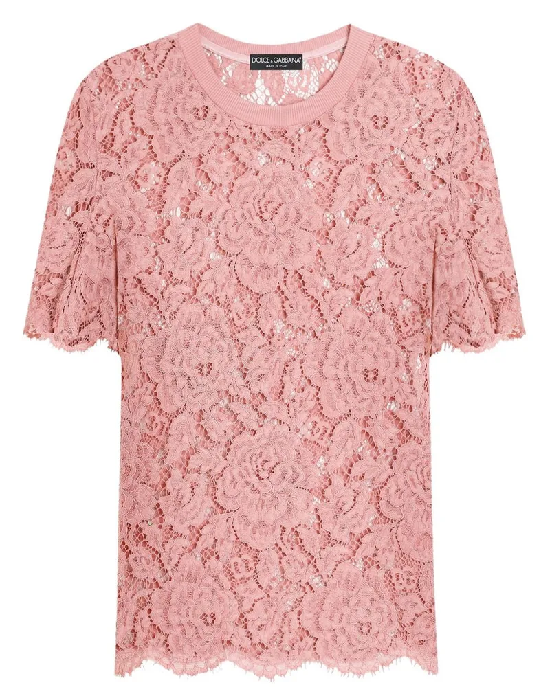 Dolce & Gabbana Oberteil aus Blumenspitze - Rosa Rosa