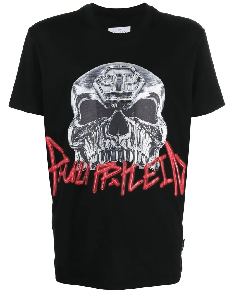 Philipp Plein T-Shirt mit Totenkopf-Print - Schwarz Schwarz