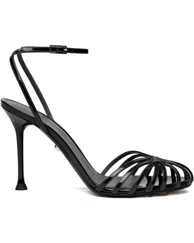Alevì Ally Sandalen aus Lackleder 95mm - Schwarz Schwarz